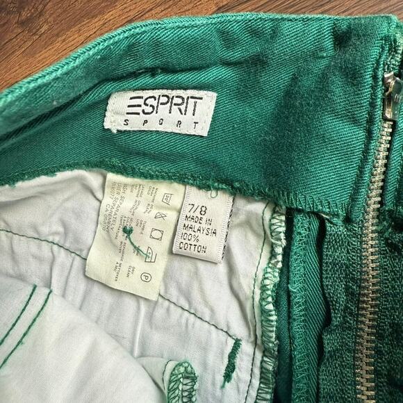 Esprit Vintage 80s Cotton High-Waist Emerald Green Pencil Skirt 7/8 NWT - Picture 5 of 7